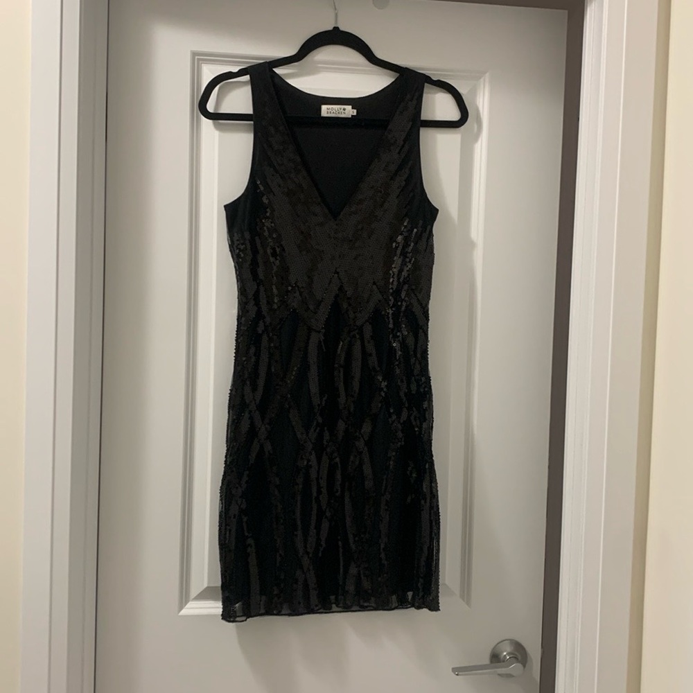 Black mini dress, Molly Bracken, size S